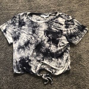 Navy Blue Tie Dye Crop Top